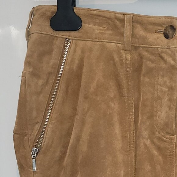 Vintage Danier Tan Suede Cargo Skirt Size 4 - Picture 3 of 7